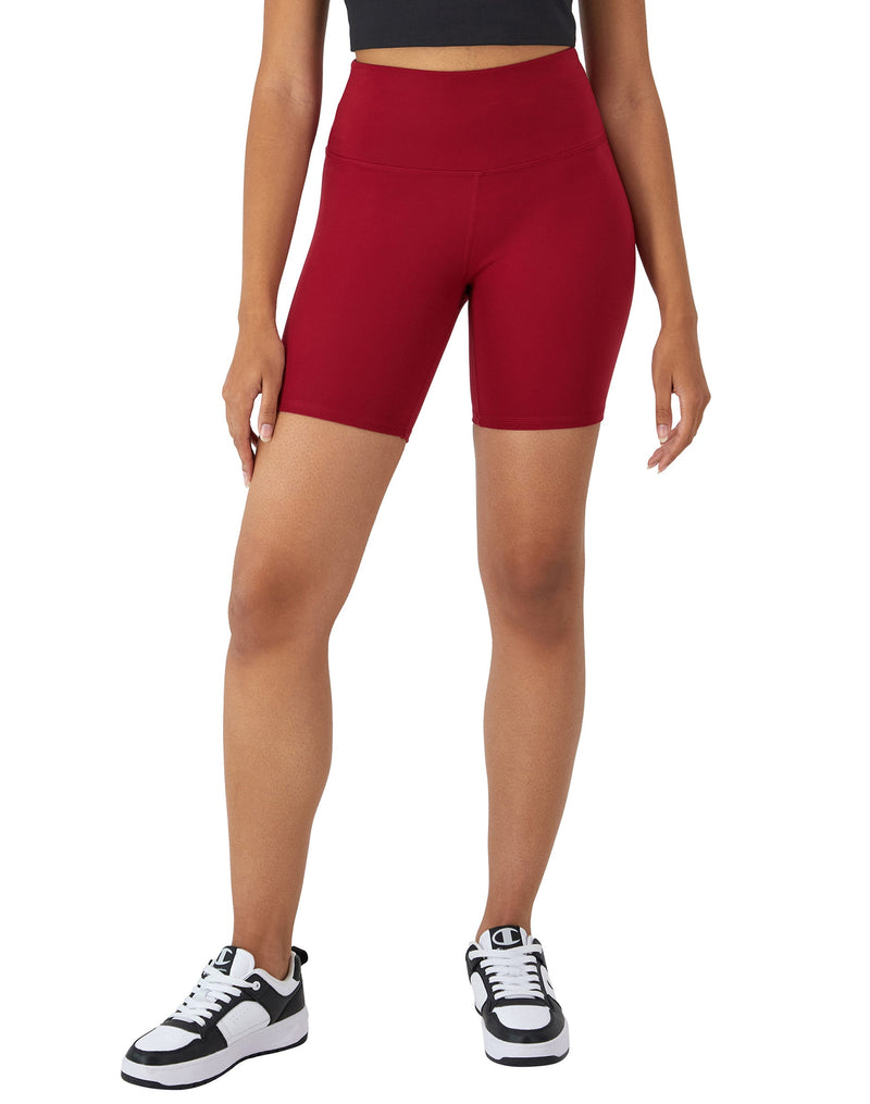 Women's Champion Soft Touch Bike Shorts, C Logo, 7" Cardinal