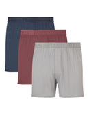 Hanes Originals Ultimate Men's SuperSoft Knit Boxer Underwear, Blue/Grey/Red, 3-Pack Assorted