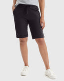 Hanes Women's French Terry Bermuda Shorts, 11" Black