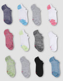 Hanes Cool Comfort Girls' Mesh Super No Show Socks, 12-Pairs Assorted