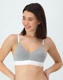Hanes Women's Natural Lift Wireless Bra Heather Grey
