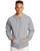 Hanes EcoSmart Unisex Full-Zip Fleece Hoodie Light Steel