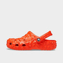 Crocs Classic Geometric Clog Shoes in Red/Lava