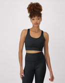 Hanes Moves Women's Racerback Crop Bralette Black
