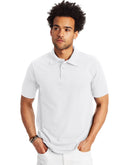 Hanes Men's Pique Polo Shirt (Big & Tall Sizes Available) White