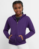 Hanes EcoSmart Girls' Full-Zip Hoodie Purple Thora