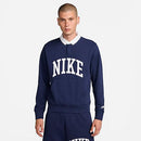 Nike Men's Club Fleece Long-Sleeve Fleece Polo Shirt in Blue/Midnight Navy