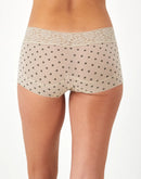 Maidenform Cotton Boyshort with Lace Evening Blush Daisy Dot Print