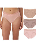 Maidenform Everyday Luxe Stretch Micro Bikini, 3-Pack Almond Lace/Evening Blush Lace/Pretty Lace