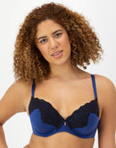 Maidenform Comfort Devotion Your Lift Underwire Bra, Convertible Straps Navy Eclipse/Black