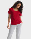Hanes Perfect-T Women's V-Neck Cotton T-Shirt Deep Red