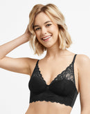 Maidenform Lightly Lined Convertible Lace Bralette Black Bloom