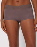 Maidenform Cotton Boyshort with Lace Sparrow Brown