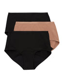 Hanes Comfort, Period. Women's Brief Underwear, Super Leaks, 3-Pack Assorted