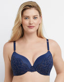 Maidenform Push Up & In Underwire Bra Navy Eclipse/Rose Gold