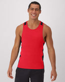 Hanes Moves Men's Air Mesh Tank Holly Berry Red/Black
