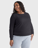 Hanes Just My Size EcoSmart Women's Fleece Sweatshirt, V-Notch (Plus ) Ebony