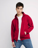 Hanes EcoSmart Unisex Full-Zip Fleece Hoodie Deep Red