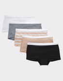 Hanes Originals Girls' Tween Boyshort Underwear, Basic Assorted, 5-Pack