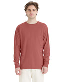 Hanes Unisex Garment Dyed Long Sleeve Cotton T-Shirt Nantucket Red