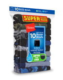 Hanes ComfortSoft Boys' Boxer Brief Super Value Pack, Prints/Solids, 10-Pack Assorted