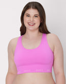 Hanes Moves Women's 360 Light Support Seamless Racerback Bralette Vibe Pink