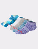 Hanes Originals Girls' No Show Socks, Moisture-Wicking, 6-Pairs Blue Tie Dye