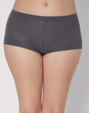 Maidenform Cotton Boyshort Underwear Charcoal Heather