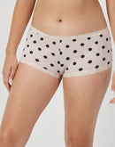 Maidenform One Fab Fit Microfiber Boyshort Underwear With Lace Modern Dot/Sandshell