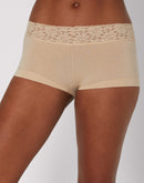 Maidenform Cotton Boyshort with Lace Latte Lift