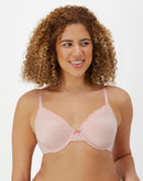 Maidenform Comfort Devotion Convertible Underwire Bra, Full Coverage Sheer Pale Pink w/Deep Mauve