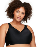 Glamorise Full Figure Plus Size MagicLift Seamless Wirefree Sports Bra Black