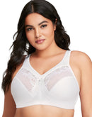 Glamorise Full Figure Plus Size MagicLift Wirefree Minimizer Support Bra White