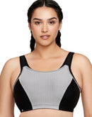 Glamorise Full Figure Plus Size Adjustable Wireless Sport Bra Black/Grey