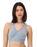 Hanes Women's Seamless Racerback Bra, 2-Pack Concrete Pe Heather/Black