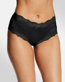 Maidenform Scalloped Lace Trim Cheeky Hipster Black/Black