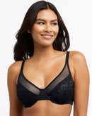 Bali One Smooth U Lightweight Lace Minimizer Bra Black