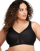 Glamorise Full Figure Plus Size MagicLift Front Close Posture Back Support Bra Black