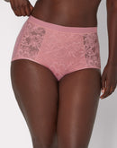 Bali Breathe Cotton Modal Lace High Rise Brief Rose Tea