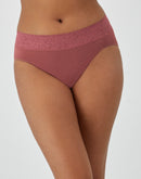 Bali Modern Seamless Lace Trim Hi-Cut Underwear Rustic Berry Red