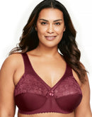 Glamorise Full Figure Plus Size MagicLift Original Wireless Support Bra Burgundy