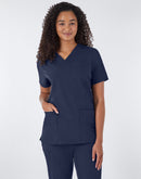 Hanes Comfort Fit Scrubs Women's Rib Back Scrub Top Athletic Navy