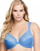 Glamorise Full Figure Plus Size WonderWire Front Close Bra Blue