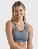 Hanes Sport Women's Seamless Racerback Sports Bra Ebony Heather