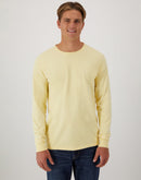 Hanes Unisex Garment Dyed Long Sleeve Cotton T-Shirt Summer Squash