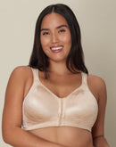 Playtex 18 Hour POWER SUPPORTX Front Close Extra Back Support Wireless Bra Nude