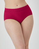 Bali Modern Seamless Lace Trim Brief Underwear Scarlet Berry