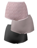 Bali Skimp Skamp Brief, 3-Pack Pink Chic Lace Print/Warm Steel/Black