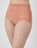 Bali Breathe Cotton Modal Lace High Rise Brief Misted Rose