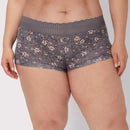 Maidenform Cotton Boyshort with Lace Excalibur Heather Floral